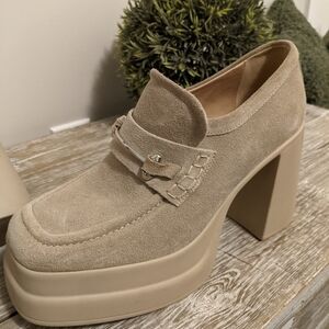 FREE PEOPLE Chunky Suede Double stacked Platform Loafers